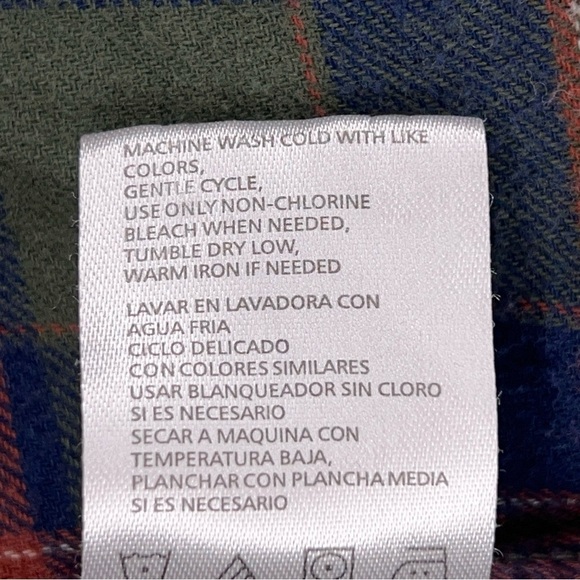 MEDIUM MENS WEATHERPROOF FLANNEL SHIRT RED GREEN BLUE COTTON - Picture 12 of 15